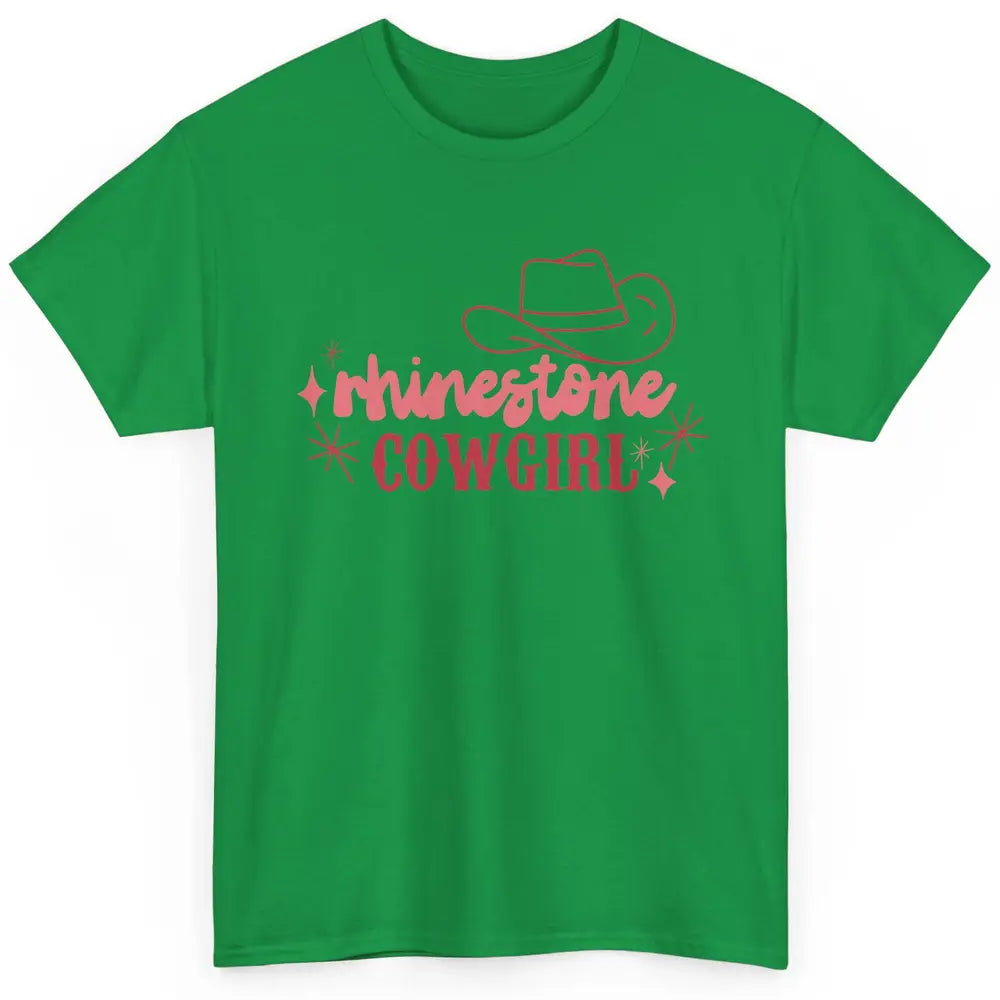 Retro Rhinestone Cowgirl Hippie Western Country Cowgirls Classic Unisex T-Shirt