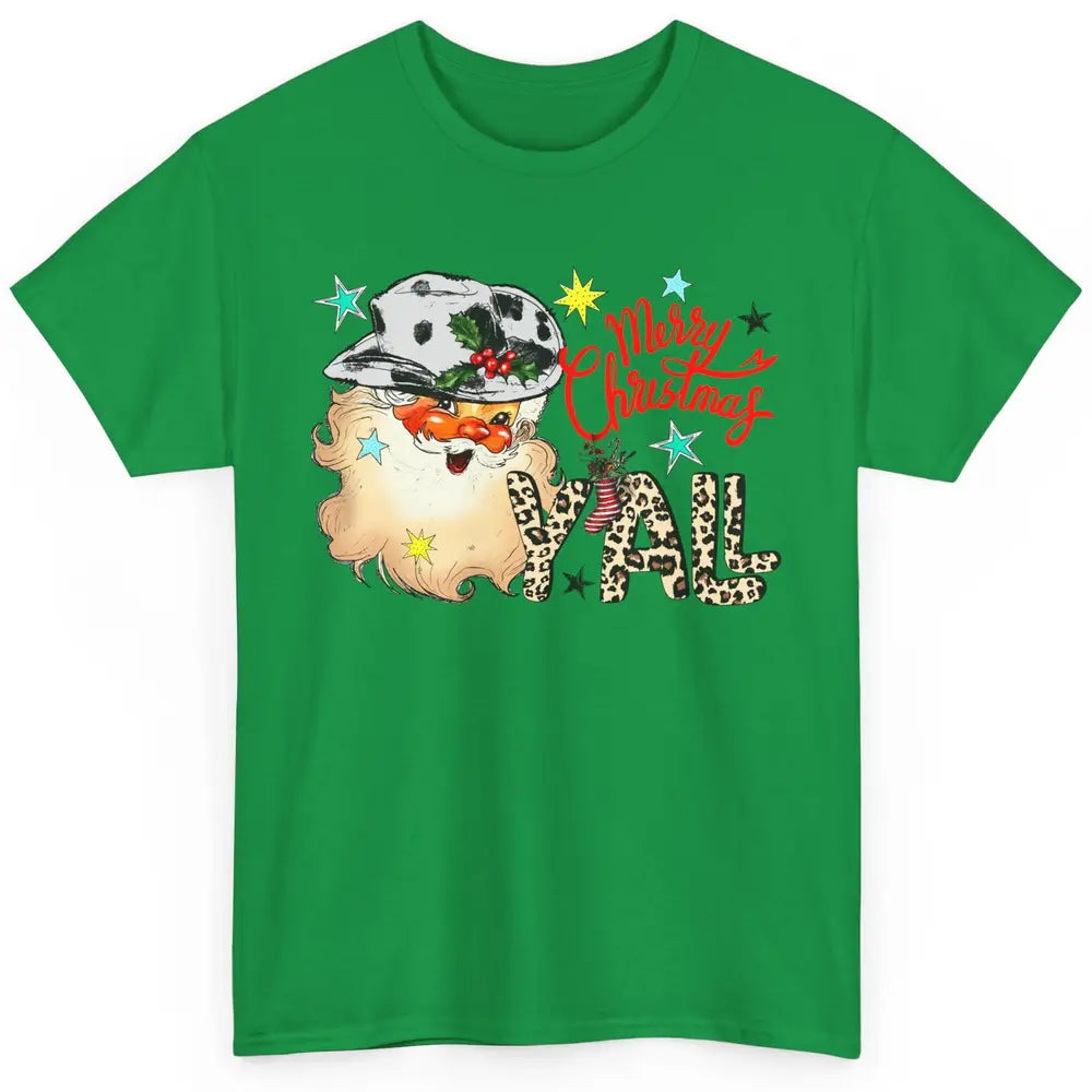 Santa Claus Merry Christmas Y'all Western Country Cowboy Classic Unisex T-Shirt