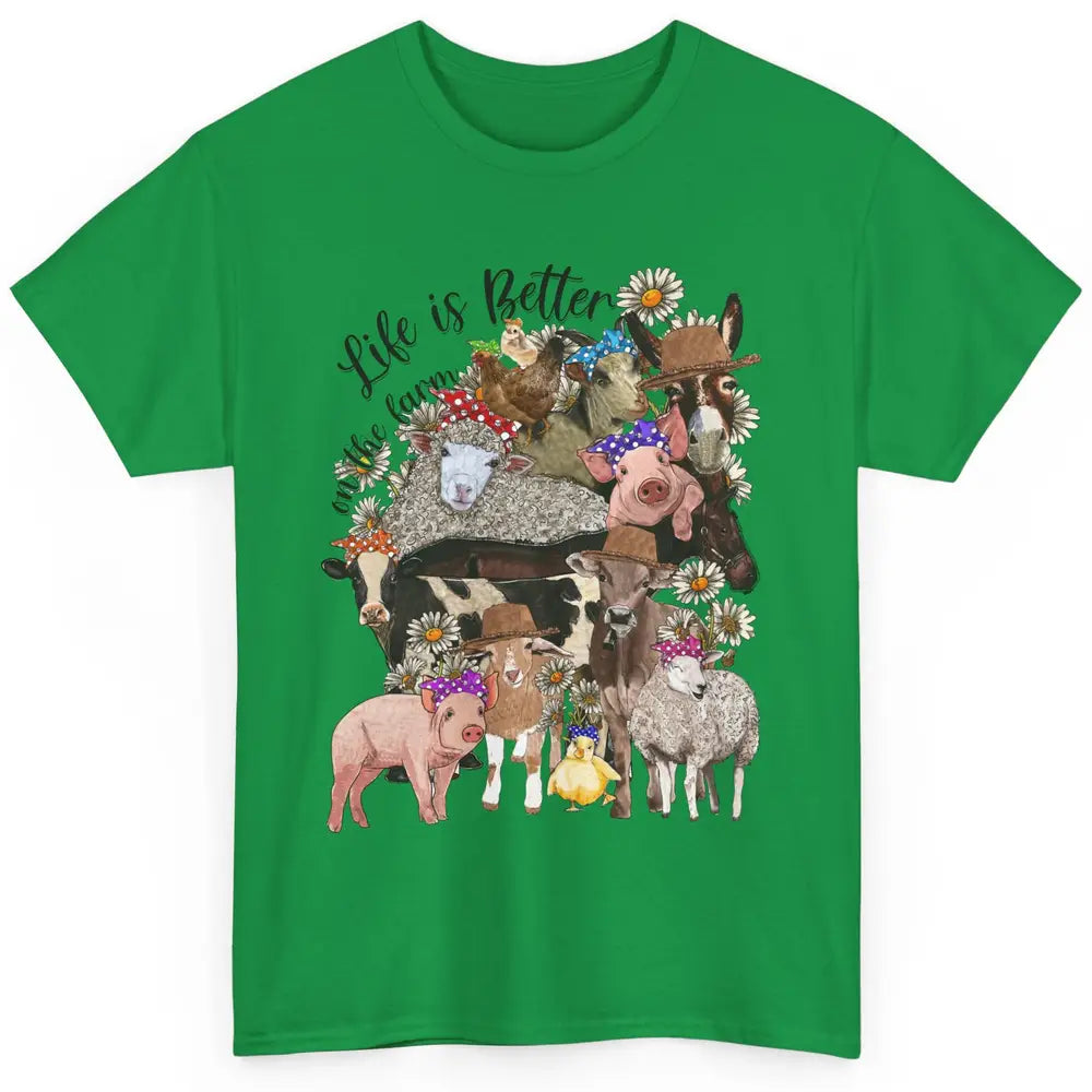 Western Animals Life Is Better On The Farm Pig Cow Donkey Classic Unisex T-Shirt