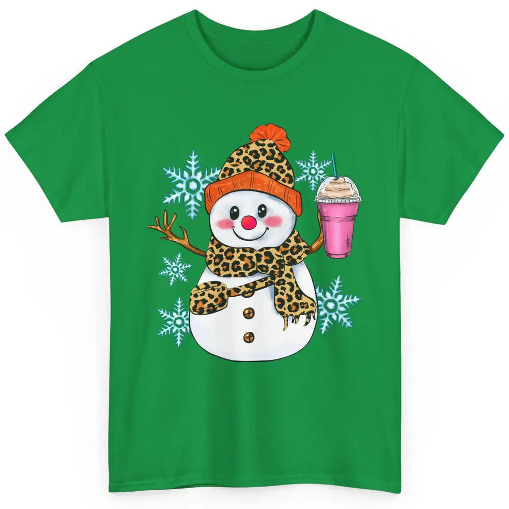 Retro Leopard Christmas Bougie Snowman Boojee Winter Holiday Classic Unisex T-Shirt