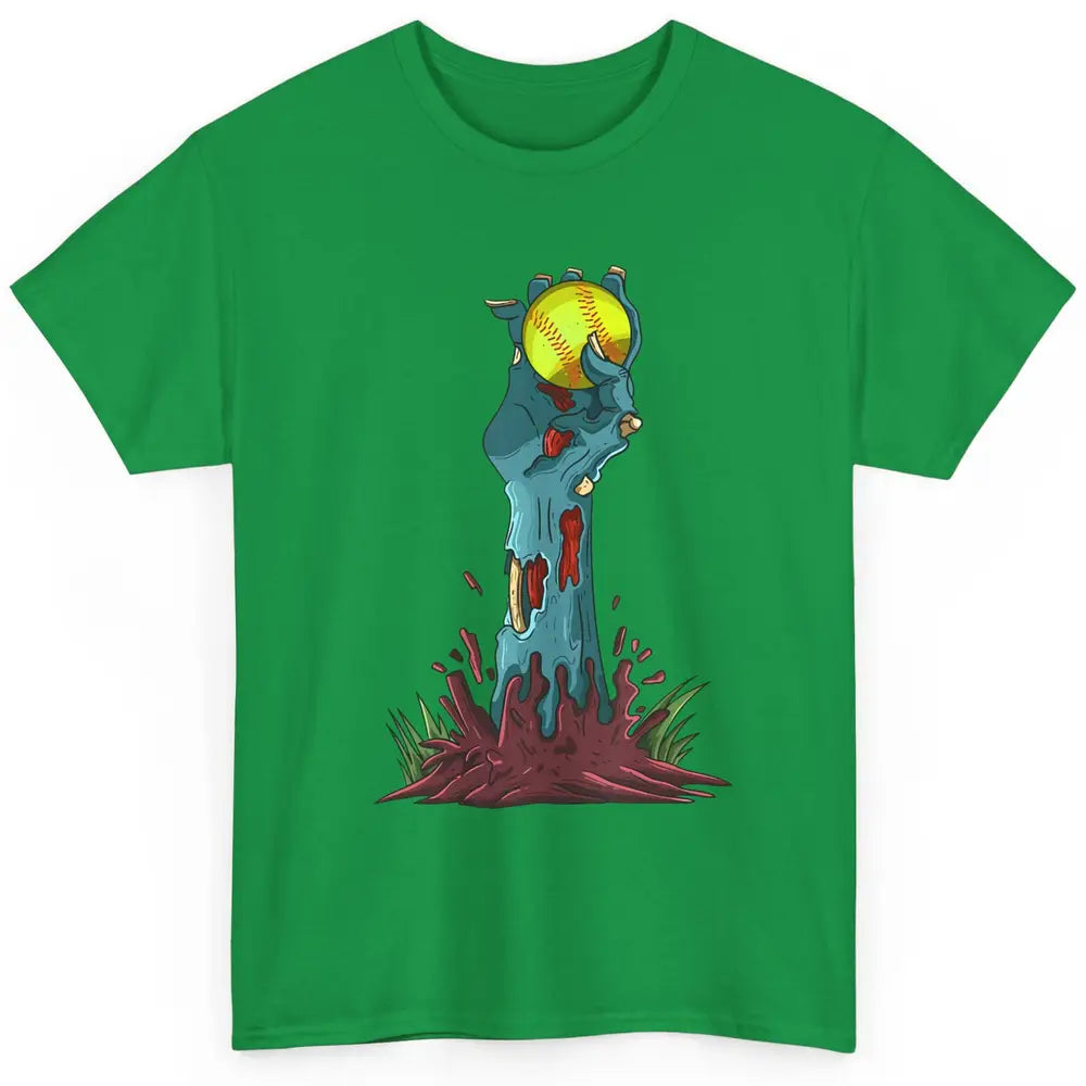 Zombie Hand Softball Funny Halloween Softball Scary Costume Classic Unisex T-Shirt