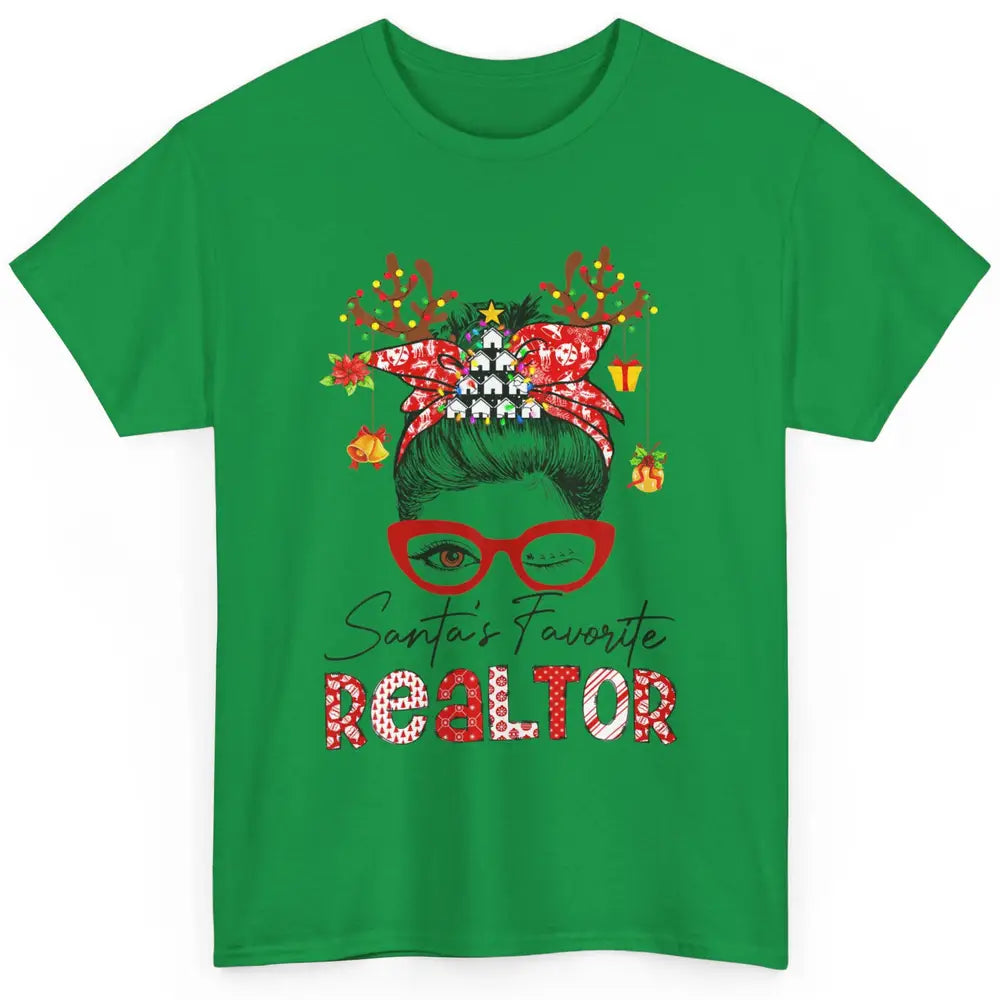 Merry Christmas Xmas Santa Messy Hair Realtor Real Estate Classic Unisex T-Shirt