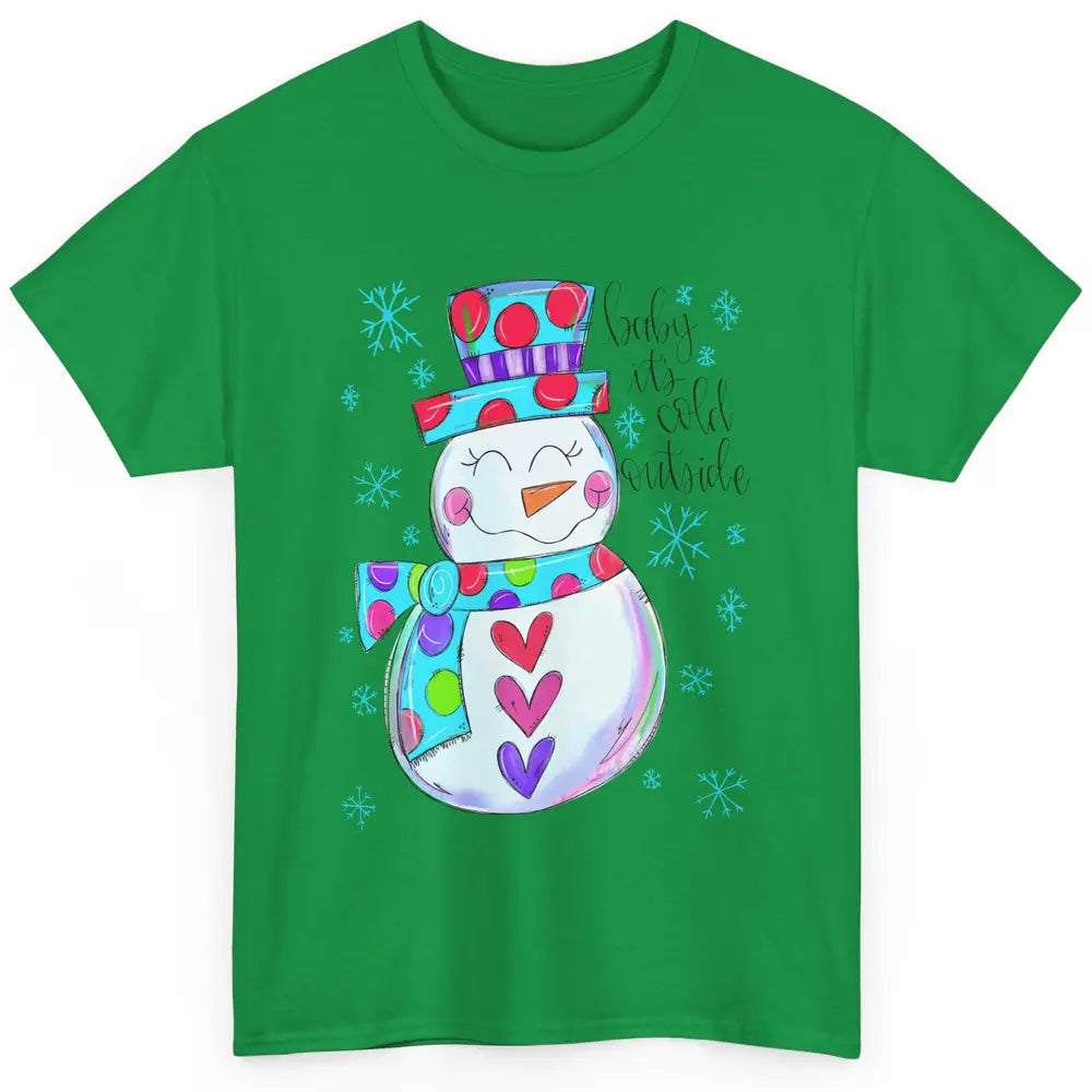Winter Snowman Baby It's Cold Outside Christmas Hand Drawn Classic Unisex T-Shirt