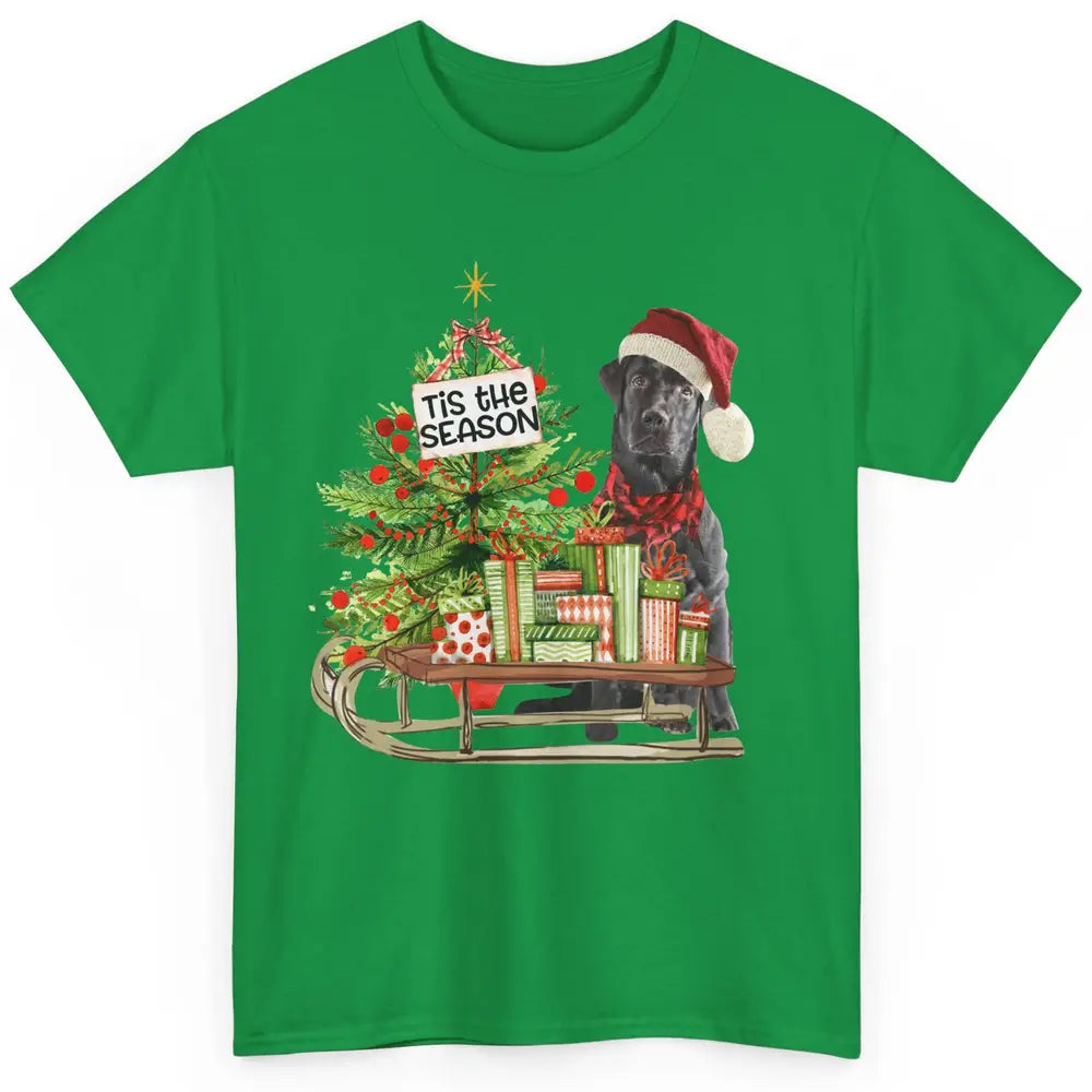 Black Labrador Christmas Tree Tis The Season Black Lab Mom Classic Unisex T-Shirt
