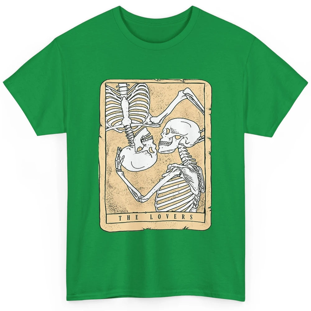Tarot Card The Lovers Skeleton Couple Funny Skull Vintage Astrology Gothic Happy Valentine's Day Classic Unisex T-Shirt