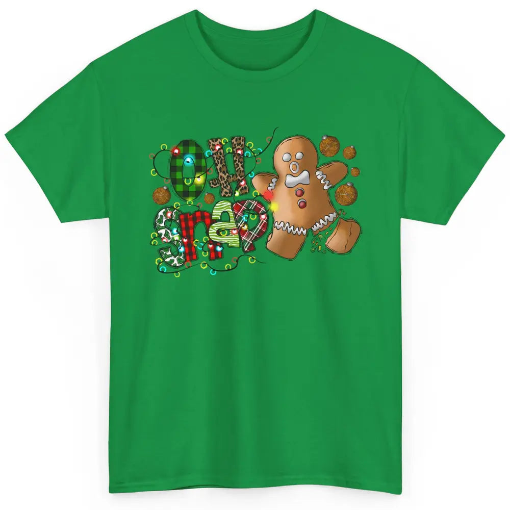 Funny Gingerbread Broken Oh Snap Western Christmas Leopard Classic Unisex T-Shirt