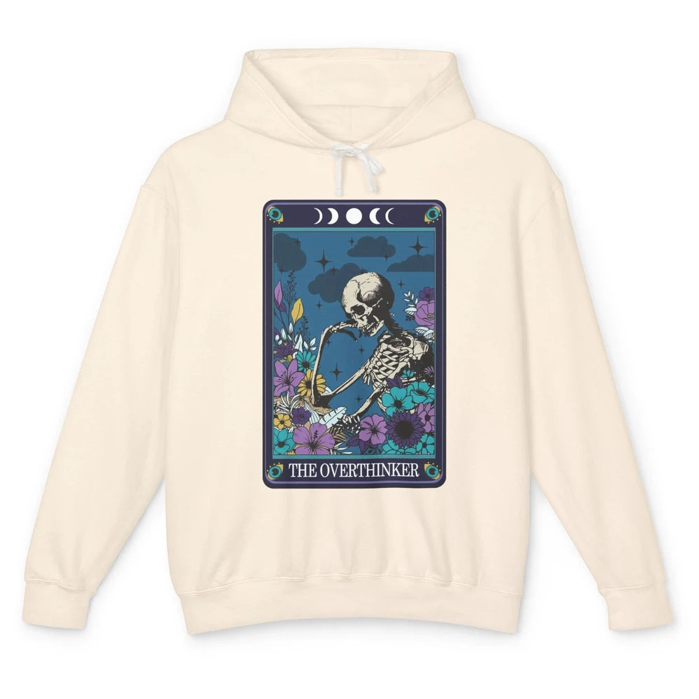 Floral Skeleton The Overthinker Tarot Card Halloween Costume Unisex Lightweight Hoodie