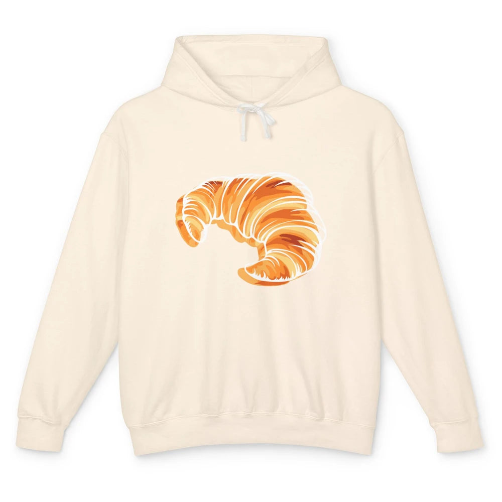 Croissant France Travel Eiffel Tower Minimalist One Line Art Unisex Lightweight Hoodie