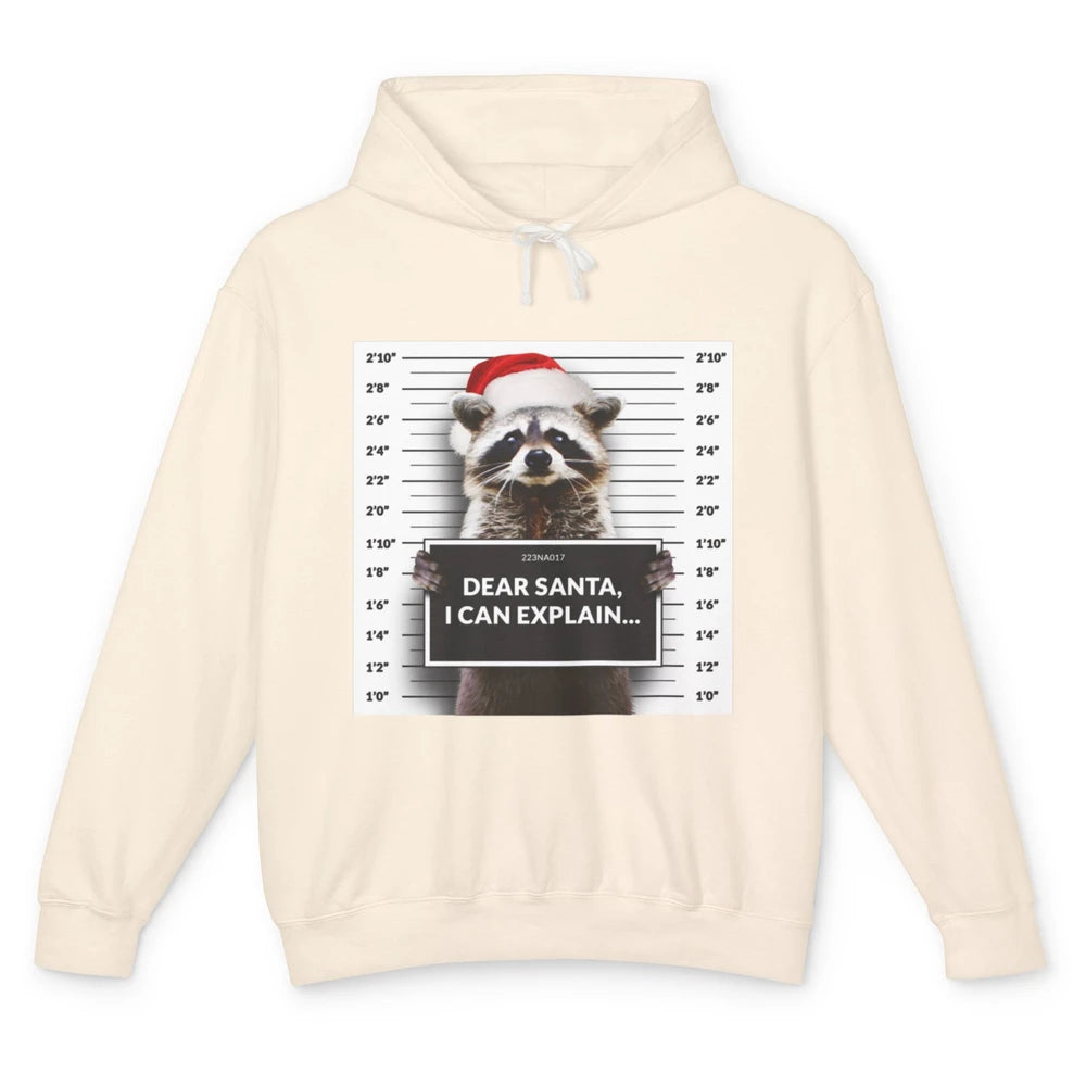 Funny Dear Santa I Can Explain Raccoon Xmas Merry Christmas Unisex Lightweight Hoodie