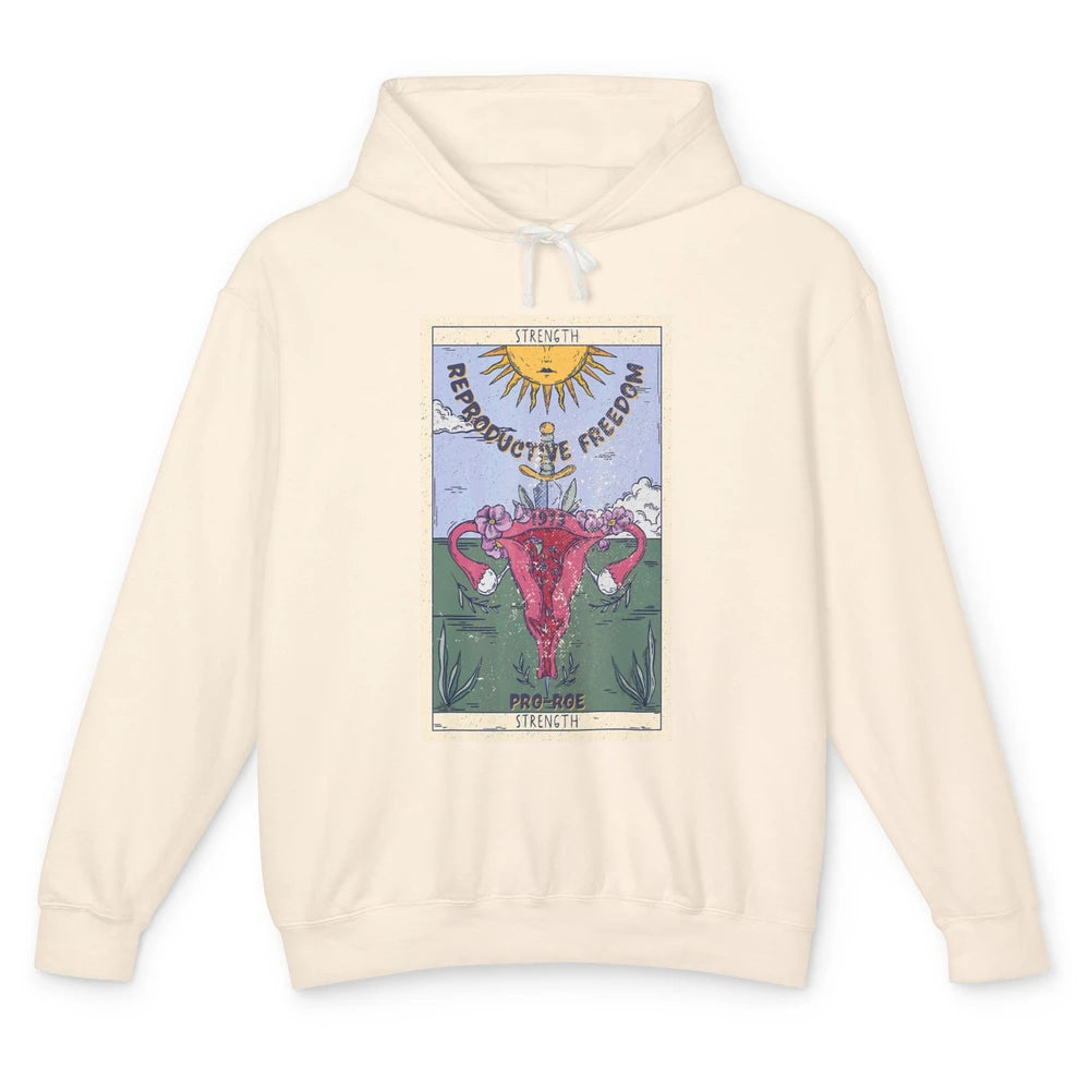 1973 Pro Roe Feminist Strength Tarot Card Mystical Halloween Unisex Lightweight Hoodie