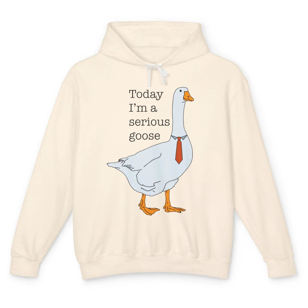Funny Silly Goose Today I'm Serious Goose Sarcastic Goose Unisex Lightweight Hoodie