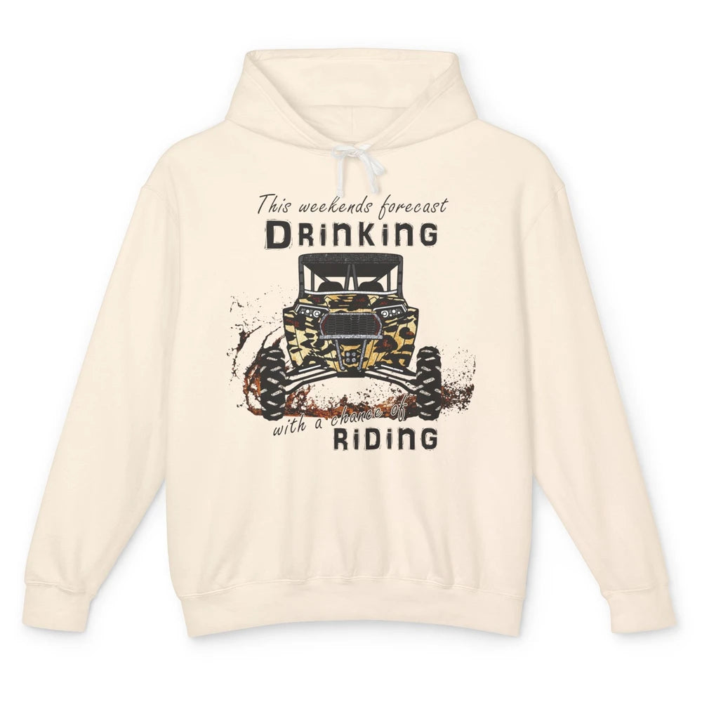 Leopard UTV Weekend Forecast Drinking Mud Riding SXS Life Unisex Lightweight Hoodie