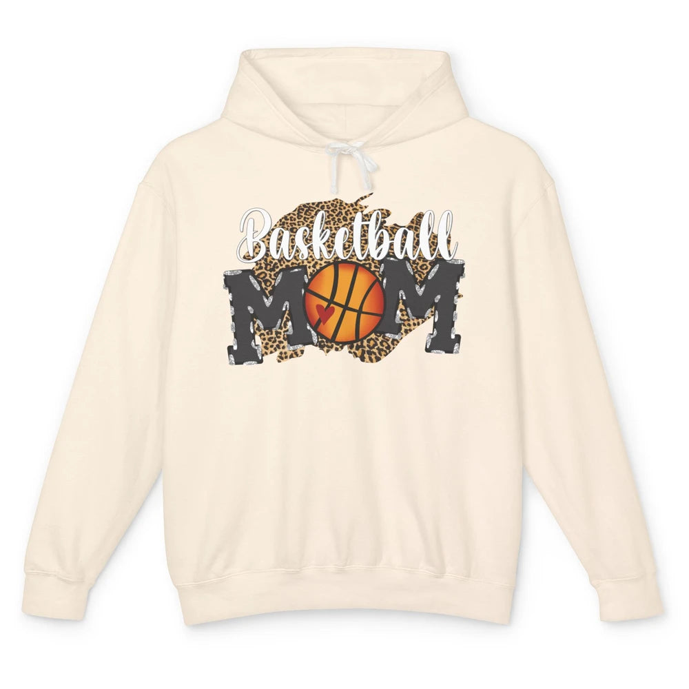 Leopard Basketball Mom Proud Basketball Players Mom Gift Unisex Lightweight Hoodie