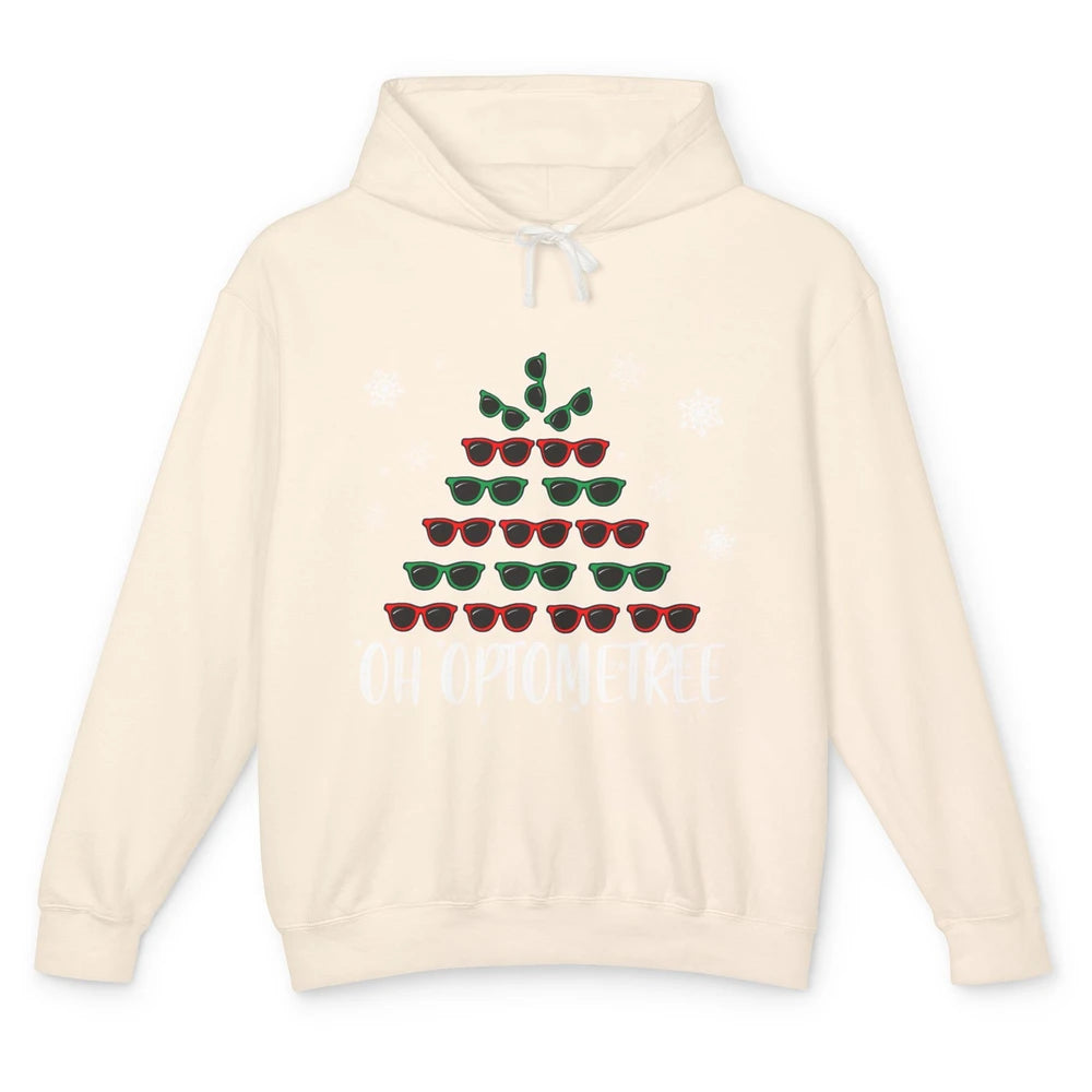 Optician Christmas Funny Xmas Tree Eyeglasses Optometrist Unisex Lightweight Hoodie