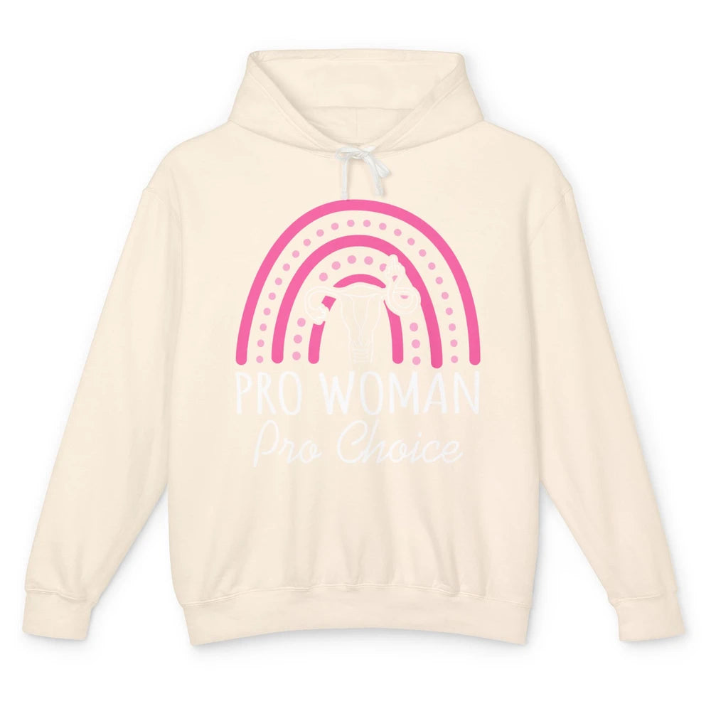 Pro Women Pro Choice My Uterus Rainbow Abortion Rights Unisex Lightweight Hoodie