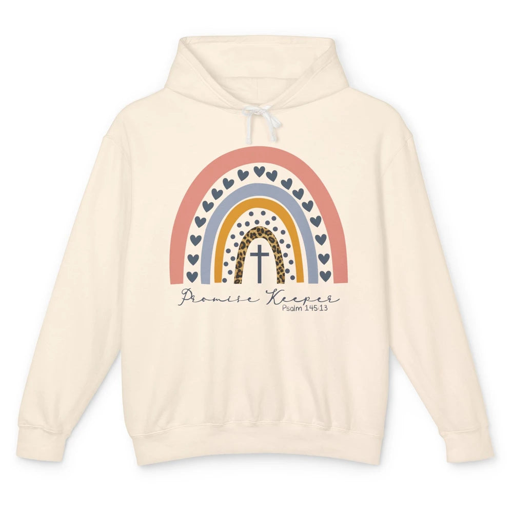 Leopard Rainbow Promise Keeper Christian Religious Jesus Unisex Lightweight Hoodie
