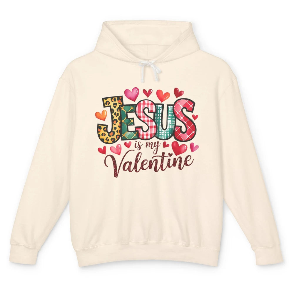 Jesus Is My Valentine Christian Religious Heart Love Bible Verse God Lover Church Unisex Lightweight Hoodie