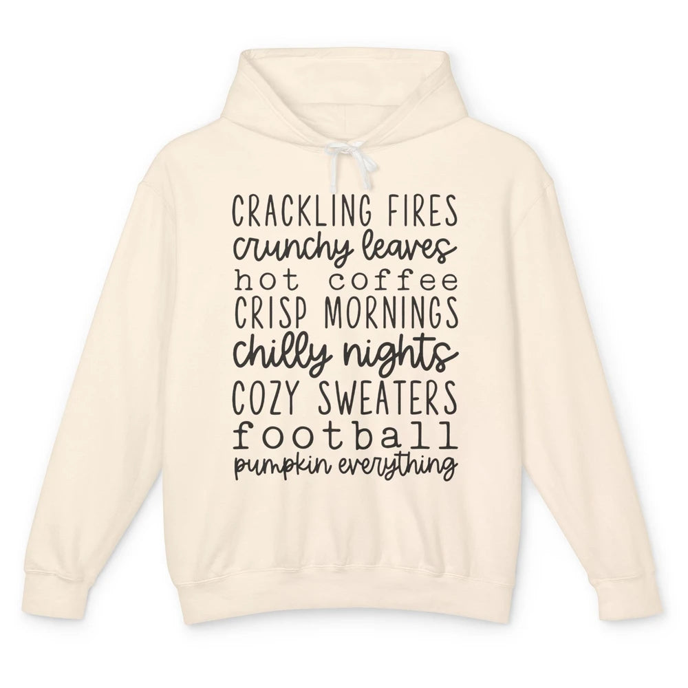 Fall Favorite Crackling Fire Pumpkin Everything Thanksgiving Unisex Lightweight Hoodie