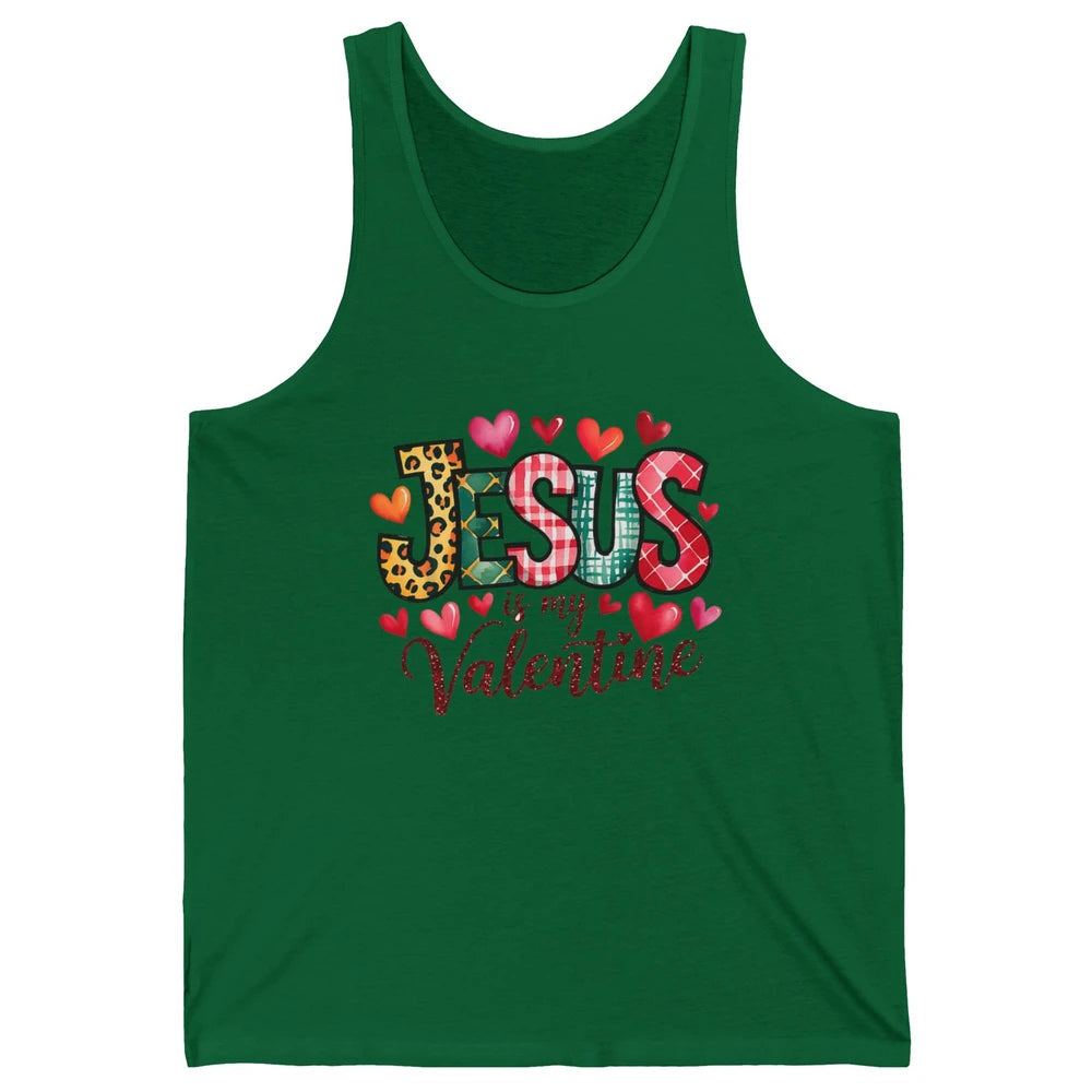 Jesus Is My Valentine Christian Religious Heart Love Bible Verse God Lover Church Unisex Jersey Tank