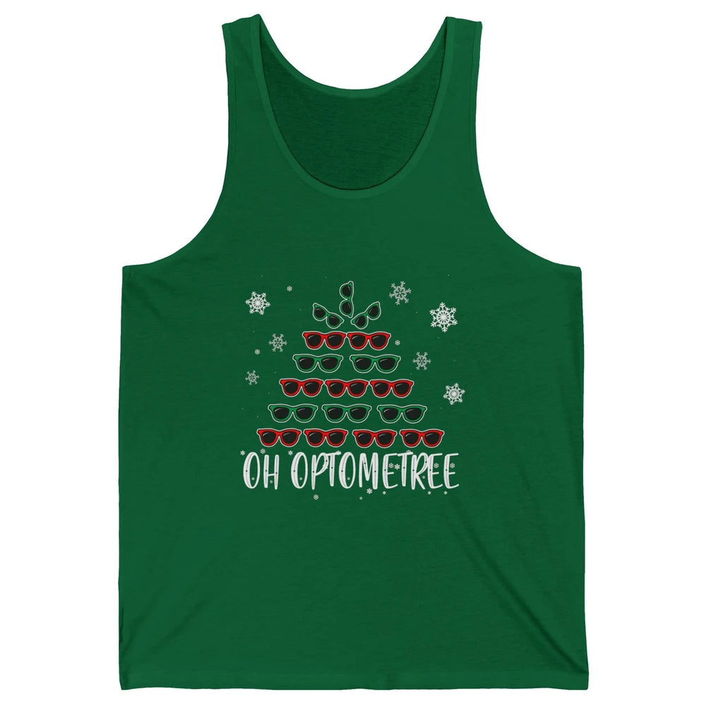 Optician Christmas Funny Xmas Tree Eyeglasses Optometrist Unisex Jersey Tank