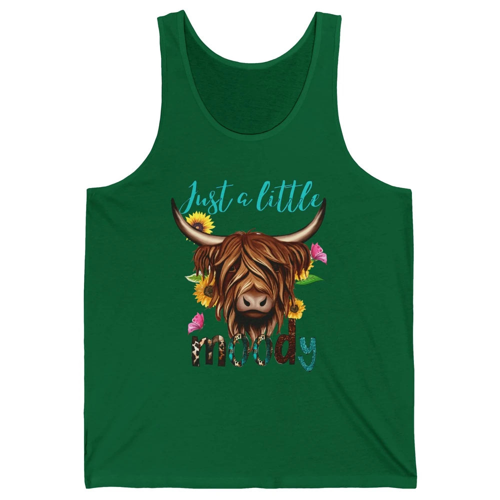 Funny Heifer Cow Just A Little Moody Leopard Western Country Unisex Jersey Tank