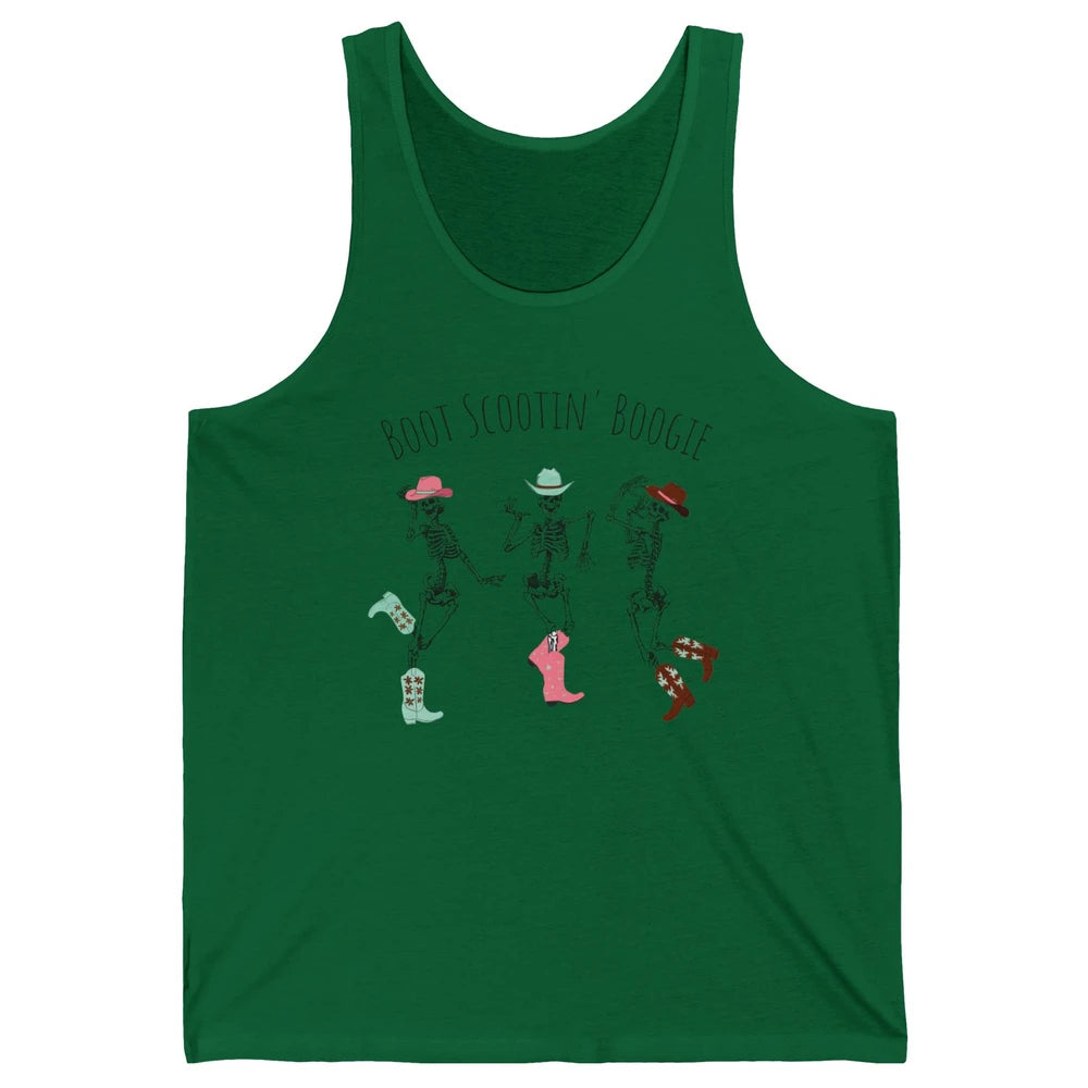 Cowboy Skeleton Dance Boot Scooting Boogie Western Halloween Unisex Jersey Tank