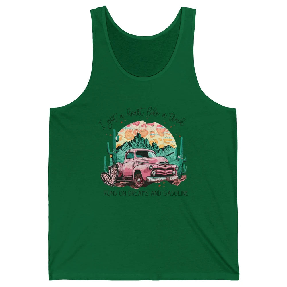 Retro Desert Truck Got A Heart Like A Truck Western Country Unisex Jersey Tank