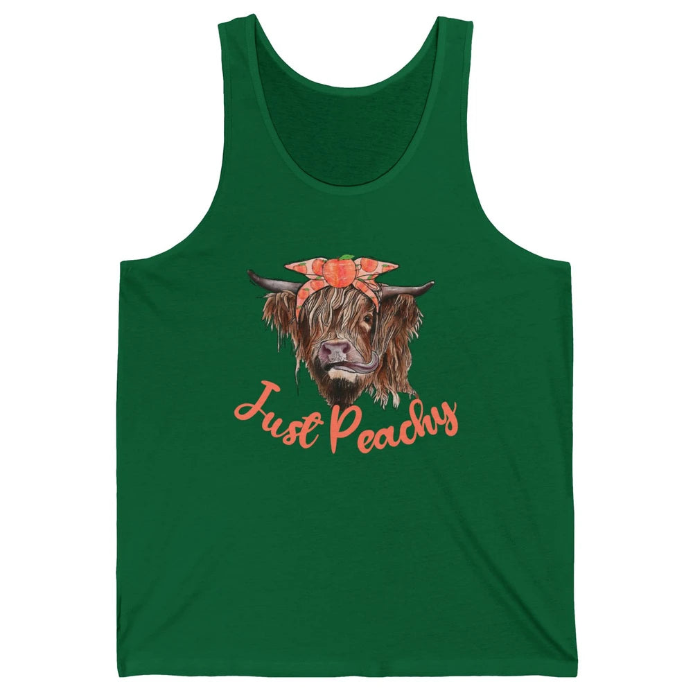 Highland Cow Bandana Just Peachy Western Country Peach Lover Unisex Jersey Tank