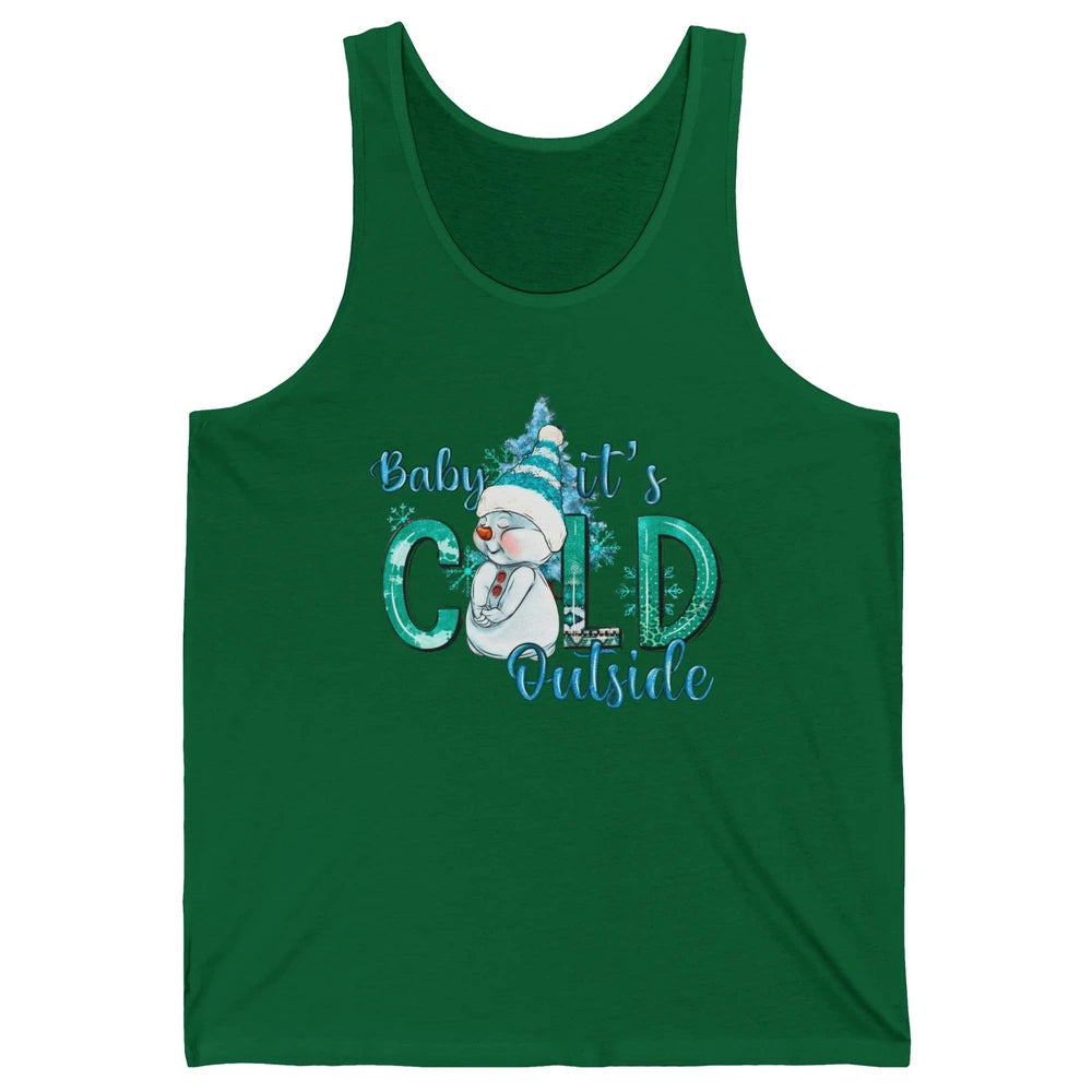 Christmas Cute Snow Man It's Cold Outside Freezing Season Unisex Jersey Tank