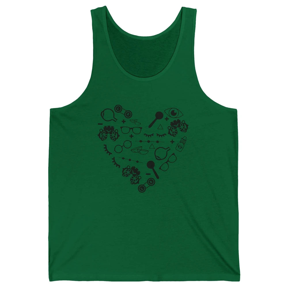 Optometry Symbols Heart Eyeglasses Spectacles Optician Life Unisex Jersey Tank