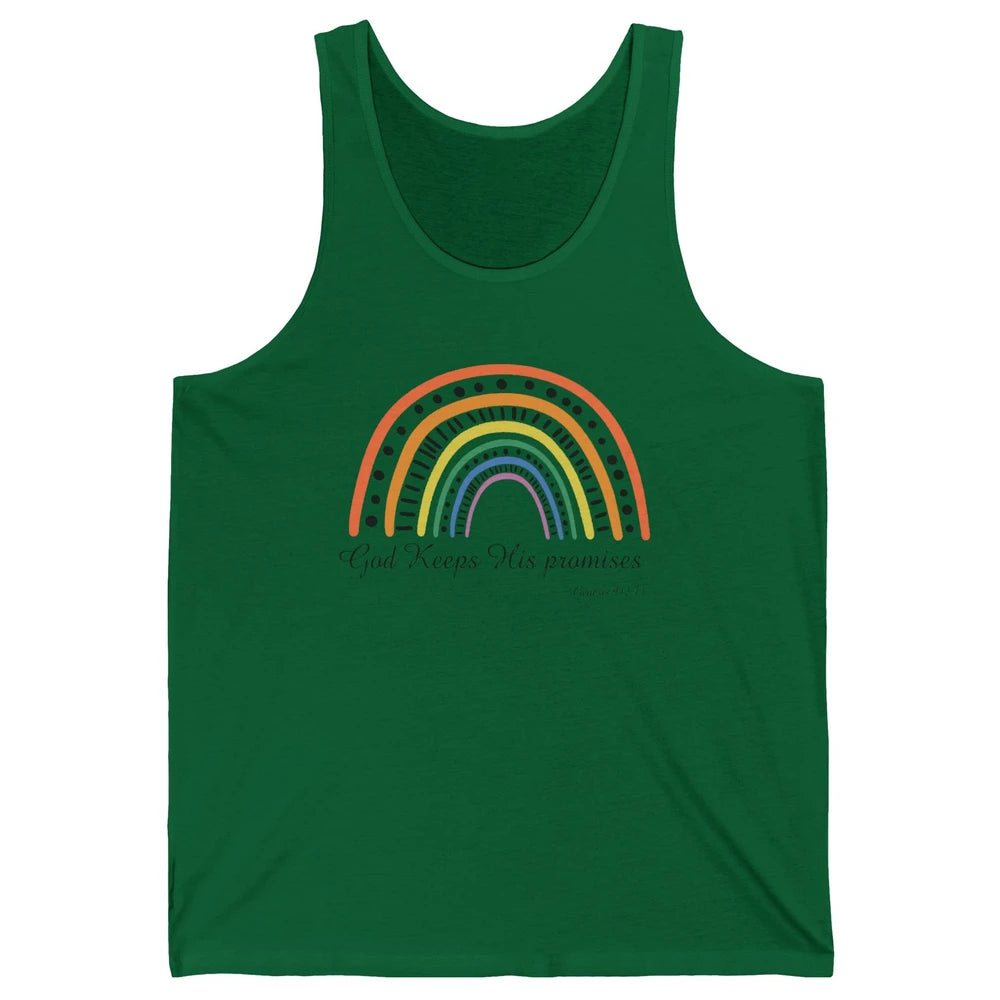 Retro Rainbow God Keeps His Promises Christian Religious Unisex Jersey Tank
