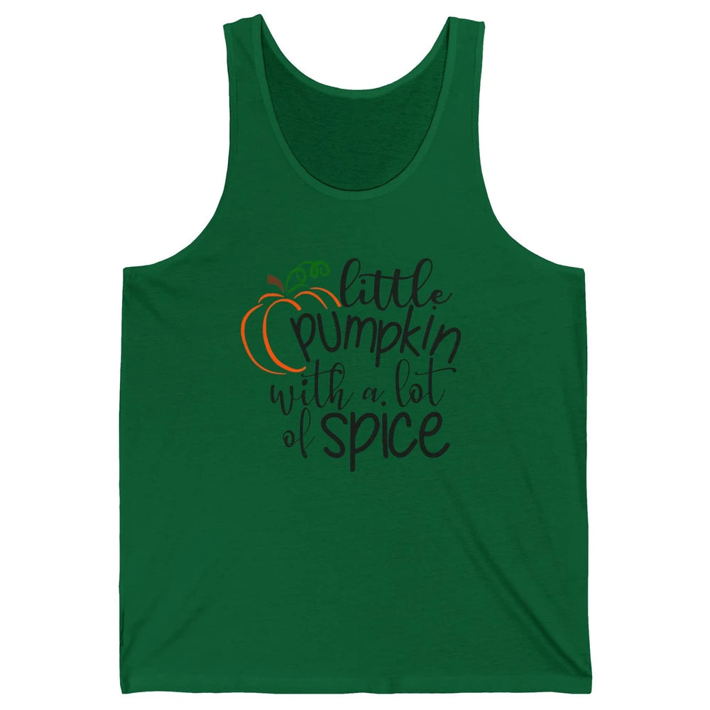 Little Pumpkin With Lots Of Spice Kids Thanksgiving Autumn Unisex Jersey Tank