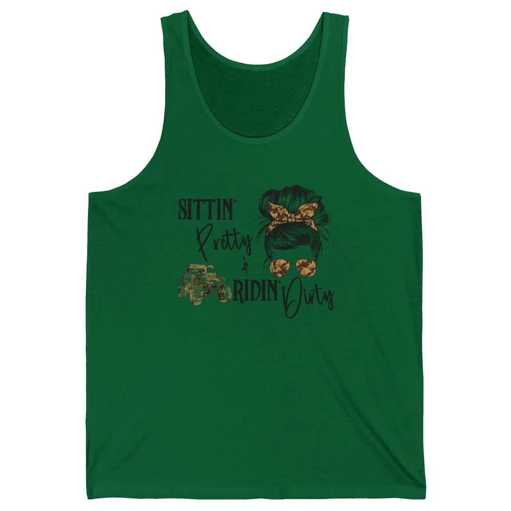 Messy Bun Mom Sunglasses UTV Offroad SXS Life Riding Girl Unisex Jersey Tank
