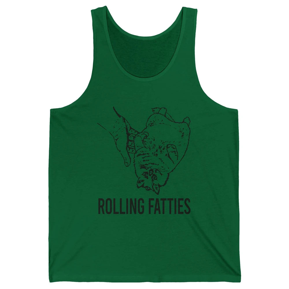 Rolling Fatties Funny Cat Cute Kitten Minimalist Graphic Paw Unisex Jersey Tank
