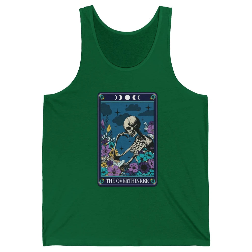 Floral Skeleton The Overthinker Tarot Card Halloween Costume Unisex Jersey Tank