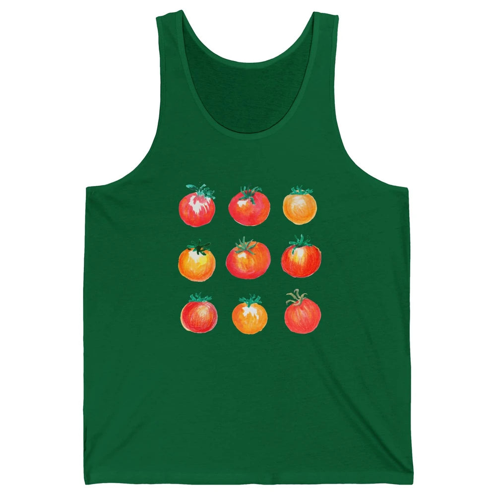 Funny Tomato Pun Hand Draw Tomatoes Watercolor Summer Foodie Unisex Jersey Tank