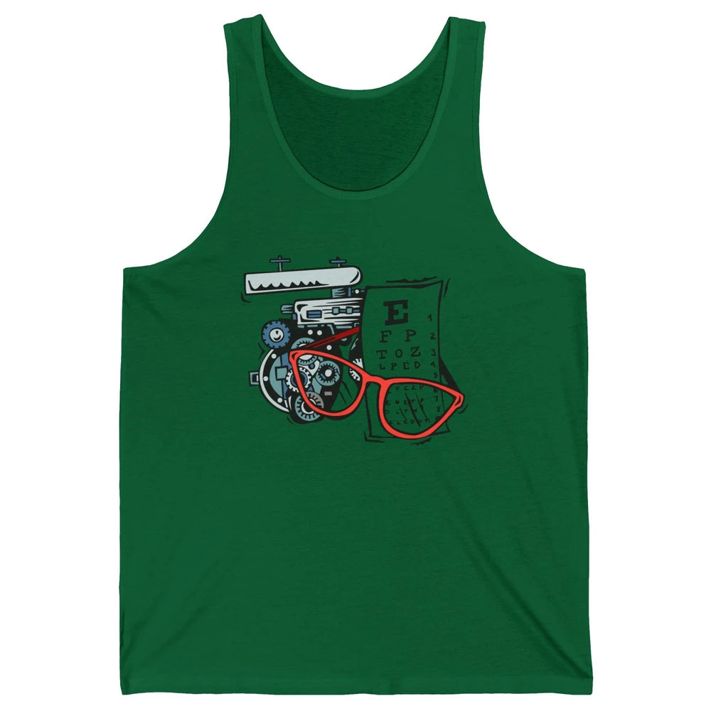 Optometry Tools Phoropter Eyeglasses Ophthalmology Optician Unisex Jersey Tank