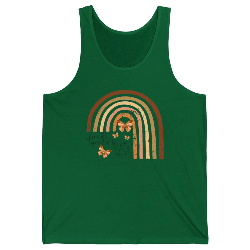 Retro Rainbow Christian Where Spirit Of The Lord Is Bible Unisex Jersey Tank