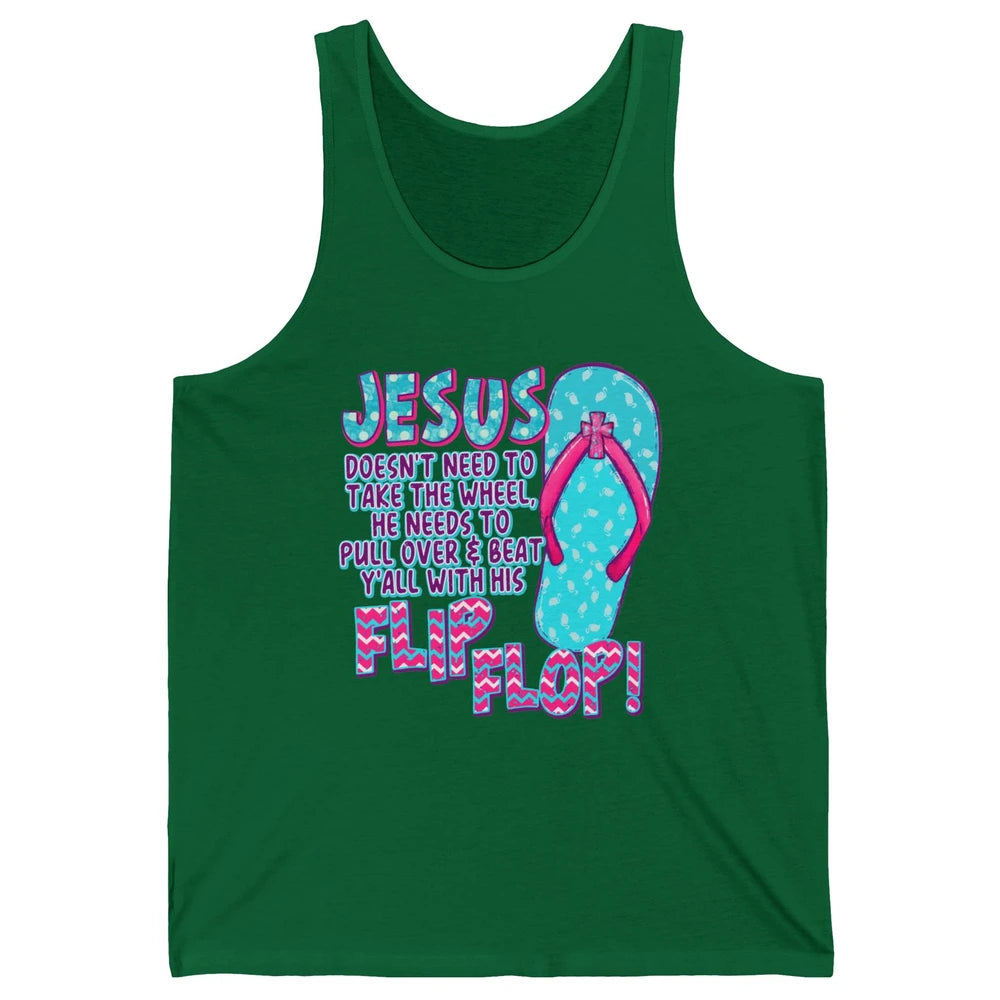 Christian Jesus Doesn't Need To Take The Wheel Religious Unisex Jersey Tank