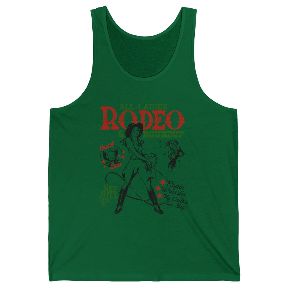 Retro Cowgirl All Ladies Roundup Western Country Rodeo Mom Unisex Jersey Tank