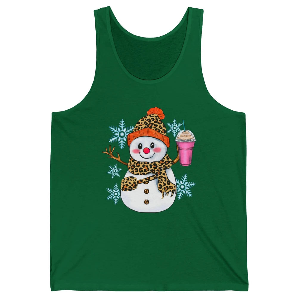 Retro Leopard Christmas Bougie Snowman Boojee Winter Holiday Unisex Jersey Tank