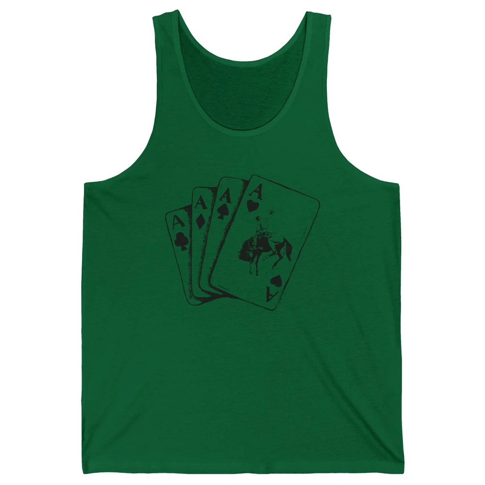 Punchy Cowboy Hold Your Horses Cards Western Country Rodeo Unisex Jersey Tank