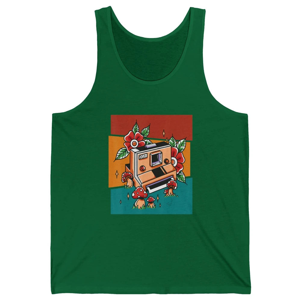 Cute Photography Mushroom Retro Camera Photographer Life Unisex Jersey Tank