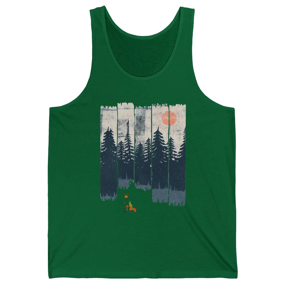 A Fox In The Wild Nature Sunset Wildlife In The Wilderness Unisex Jersey Tank