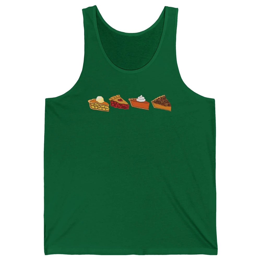 Retro Thanksgiving Pies Pumpkin Pie Pecan Pie Apple Pie Fall Unisex Jersey Tank