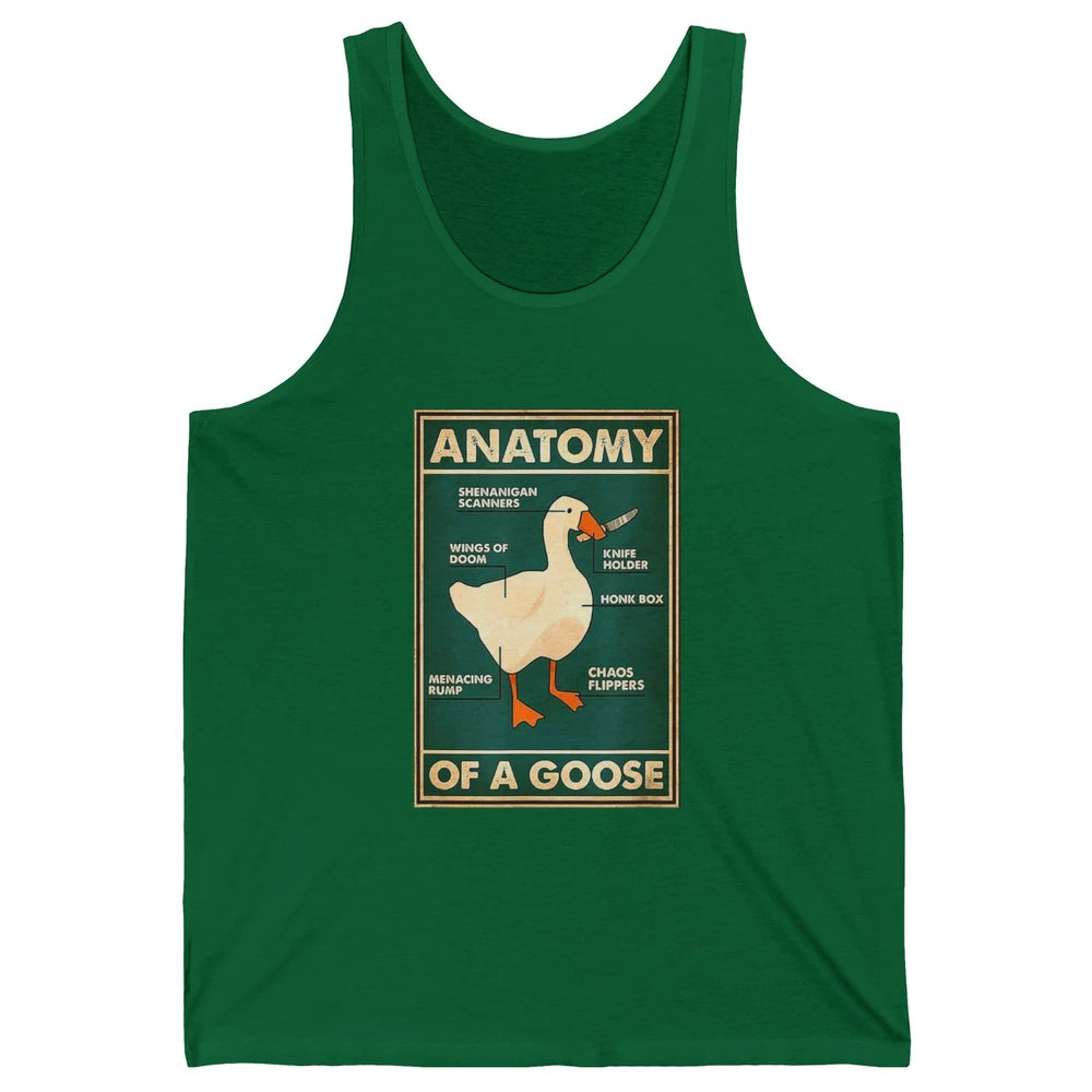 Funny Anatomy Of Goose With Knife Sarcastic Nurse Life Duck Unisex Jersey Tank