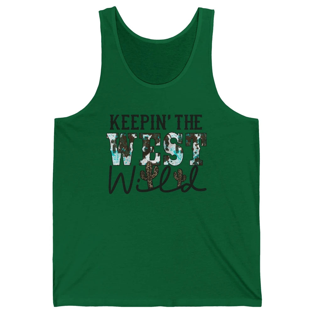 Leopard Cactus Keeping The West Wild Western Country Cowboy Unisex Jersey Tank