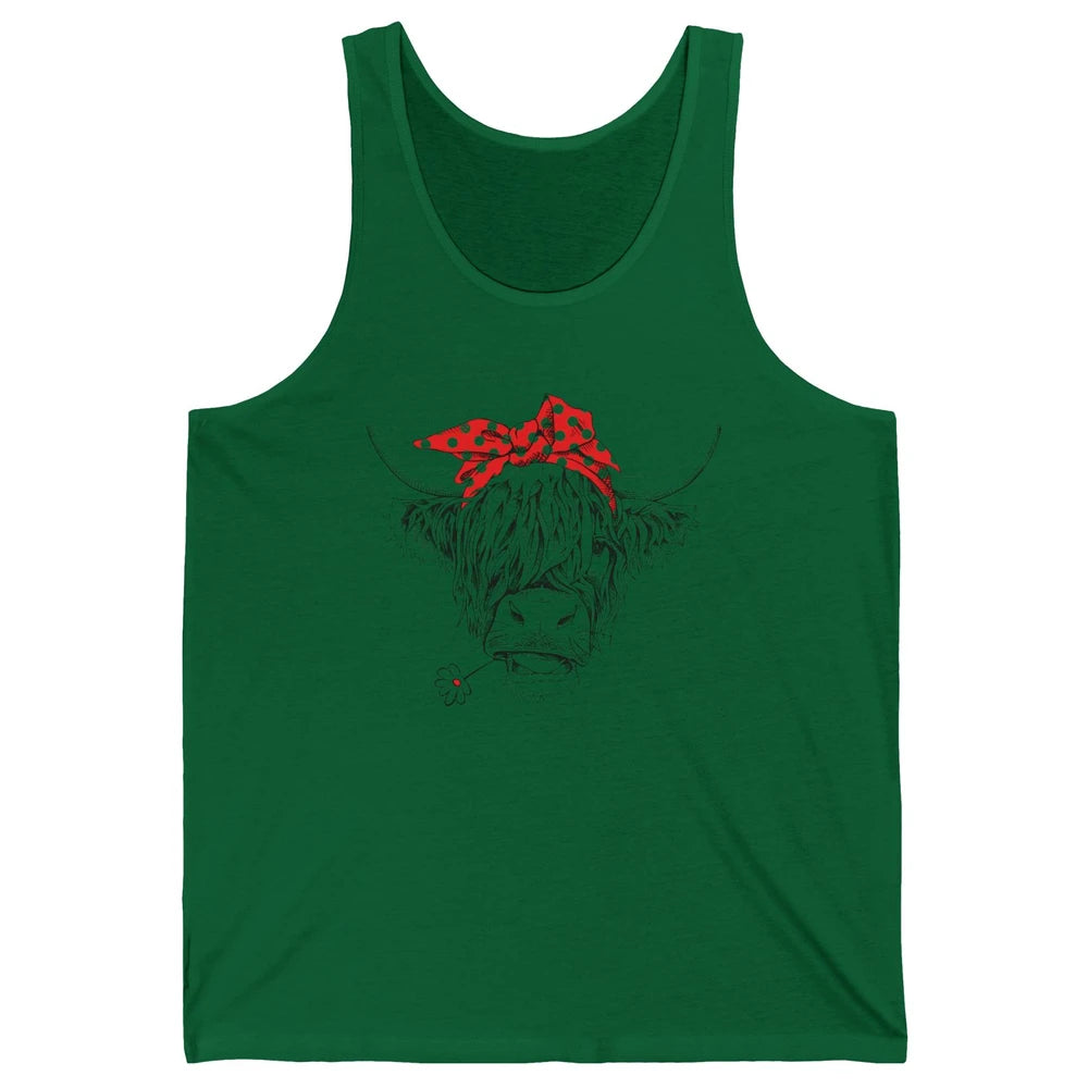 Funny Highland Cow Not Today Heifer Cow Lovers Farmer Gift Unisex Jersey Tank