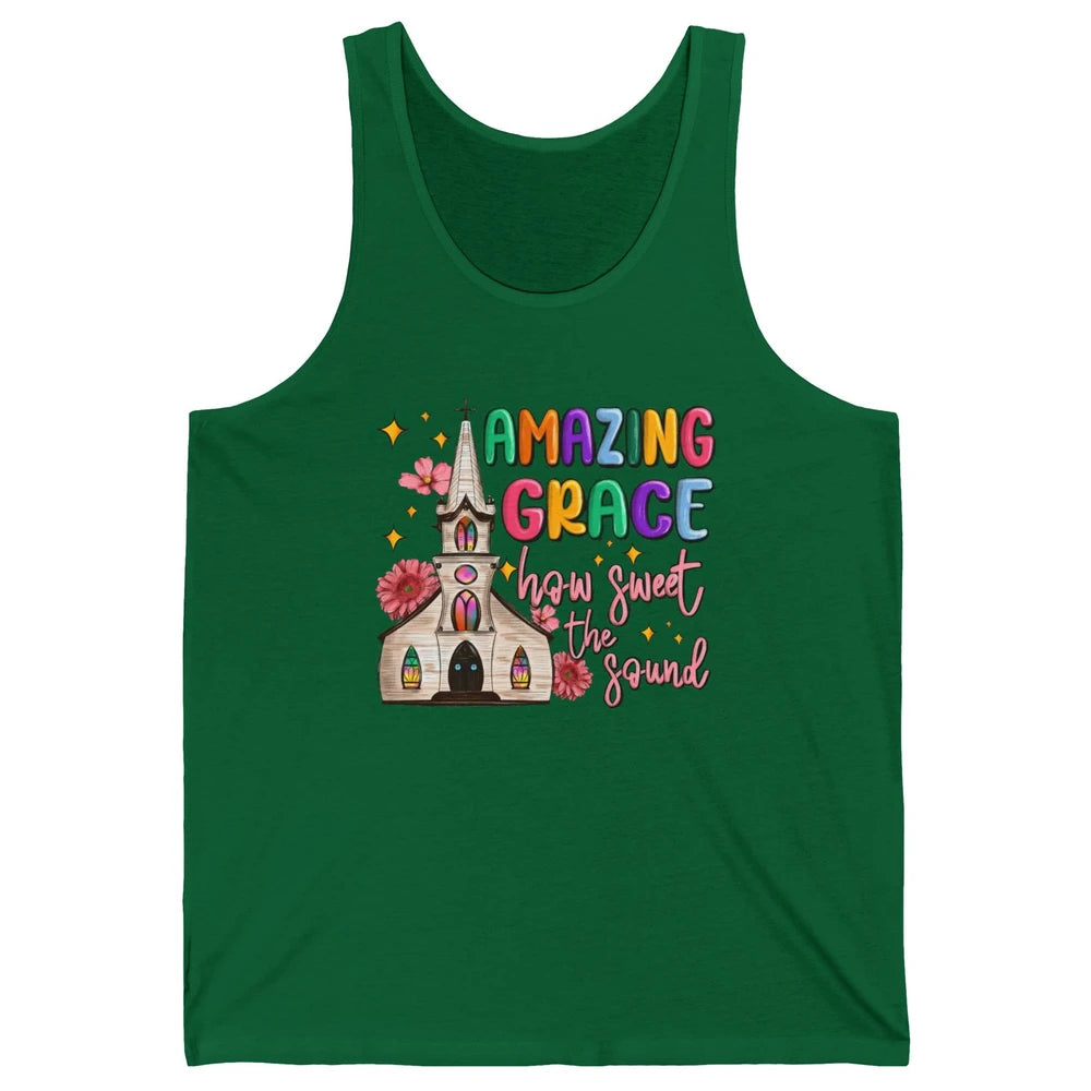 Christian Church Amazing Grace How Sweet The Sound Religious Unisex Jersey Tank