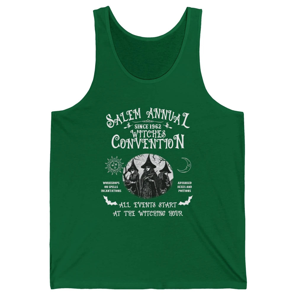 Retro Salem Annual Witches Convention Halloween Witch Magic Unisex Jersey Tank